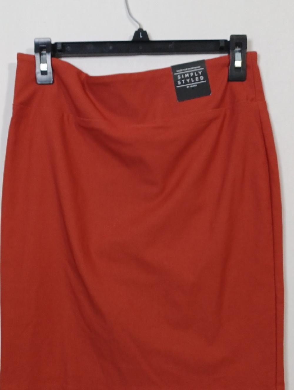 Simply Styled Orange-Red Pencil Skirt